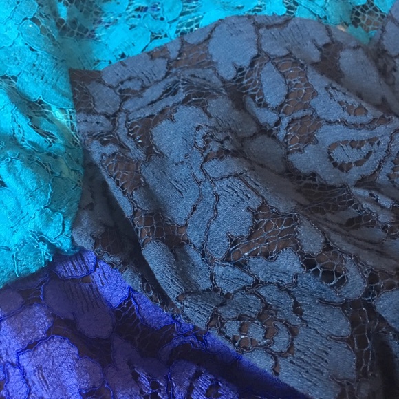 Belle Badgley Mischka sz0 Lace tricolor dress - Picture 6 of 10